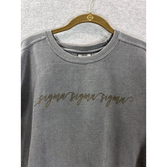 Sigma Sigma Sigma Comfort Colors Sweatshirt - Medium - Gray - Sorority Greek - Picture 2 of 7